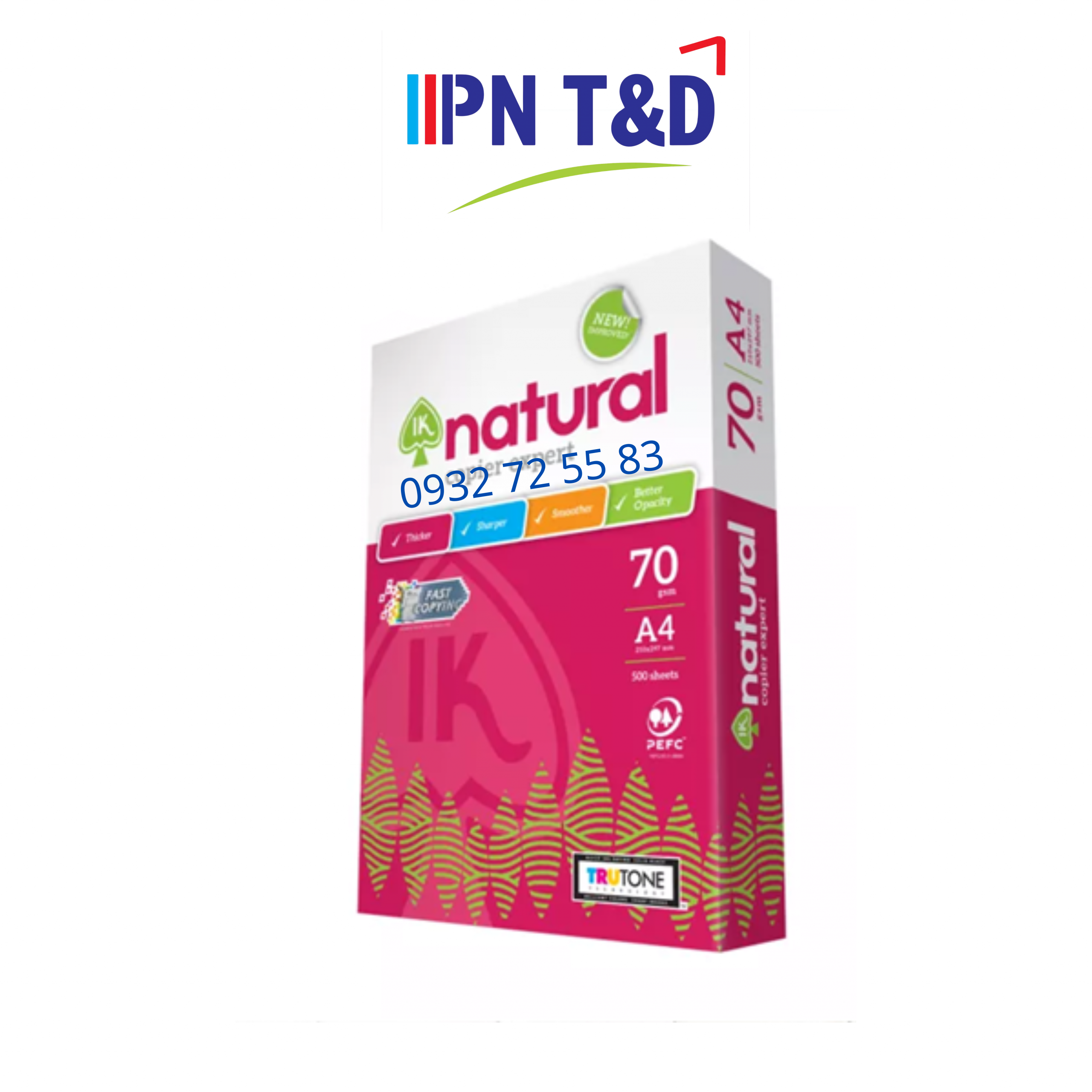 Giấy In IK Natural A4 70 Chính Hãng